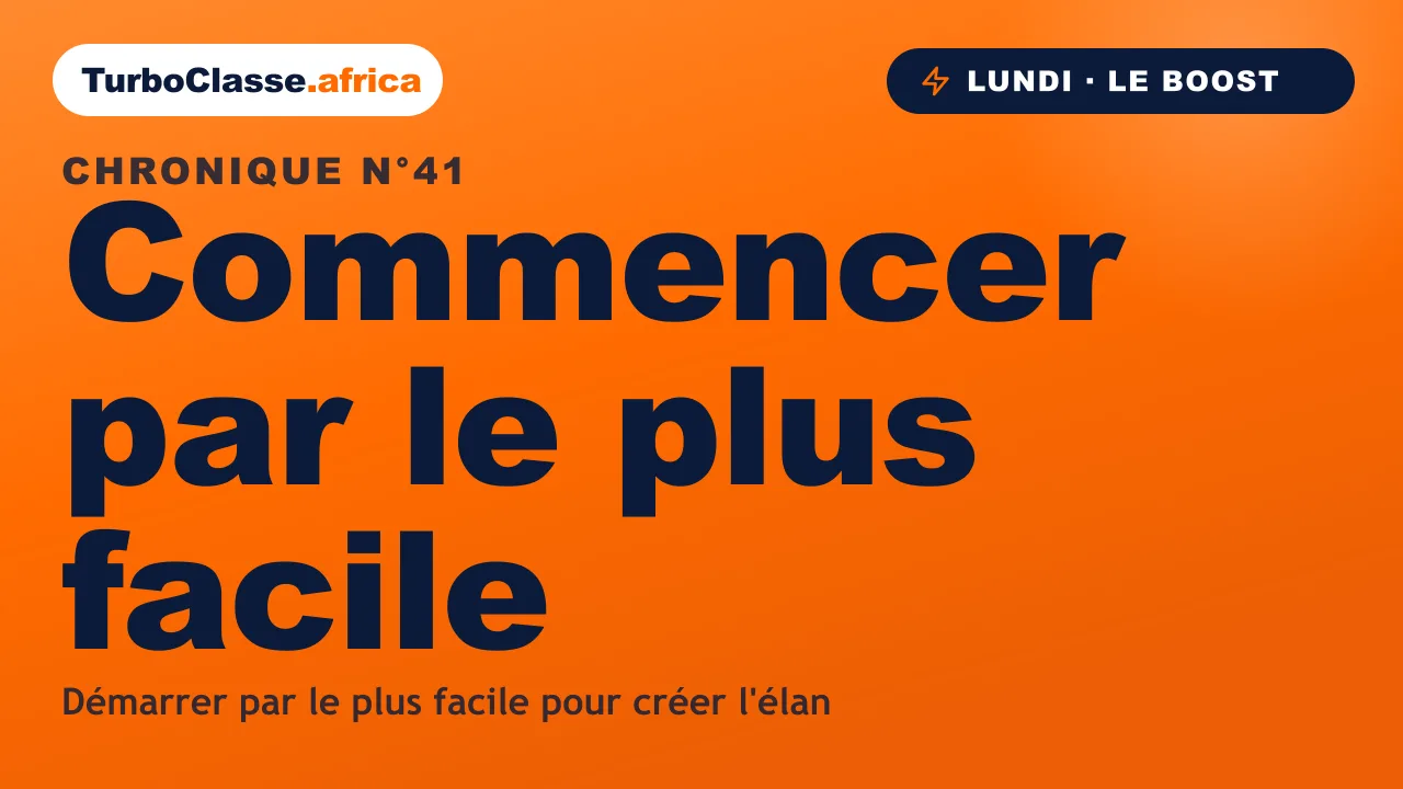 Chronique THOTH « Commencer par le plus facile » — la première question à choisir quand on n'a pas envie de réviser, sur fond orange TurboClasse.