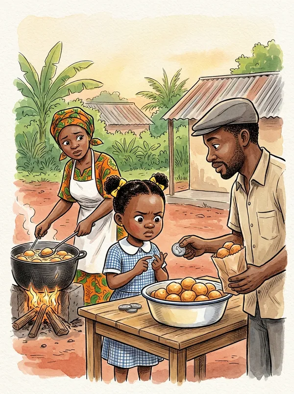 Illustration du conte « Ivana et les beignets de Maman », planche 1