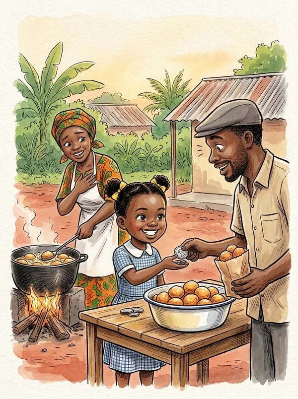 Illustration du conte « Ivana et les beignets de Maman », planche 4