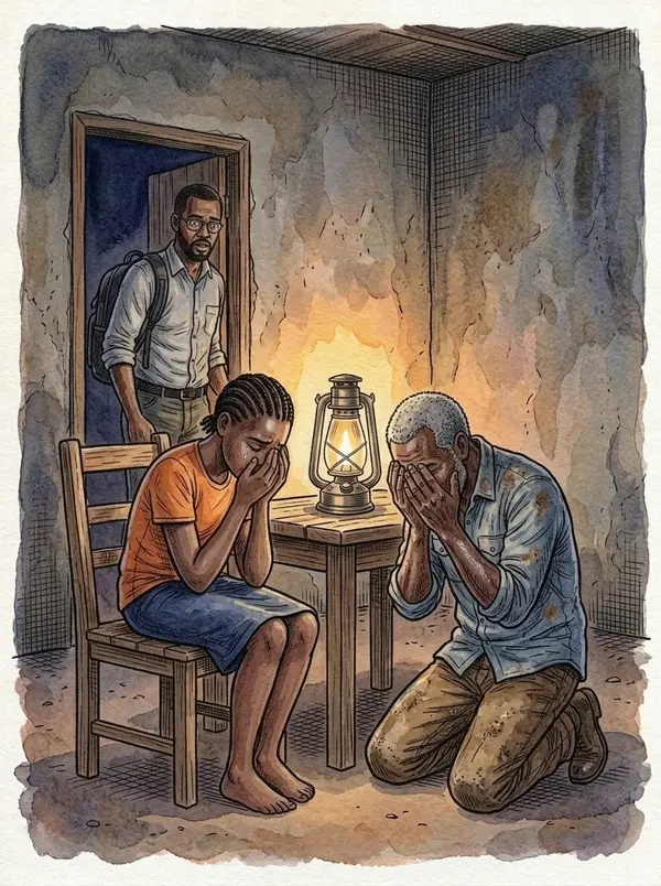 Illustration du conte « La lumière au bout des doigts », partie 2, planche 1