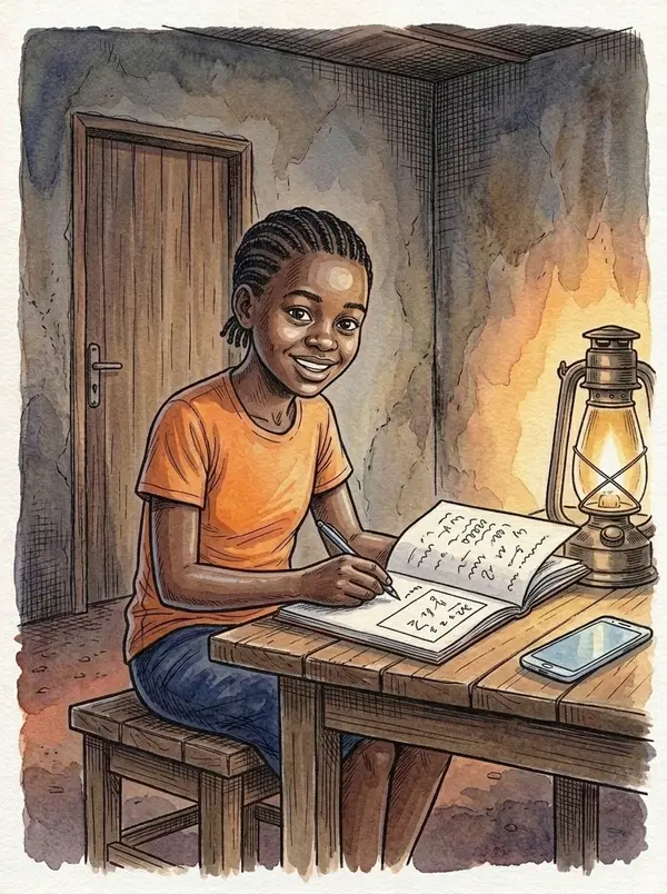Illustration du conte « La lumière au bout des doigts », partie 2, planche 9