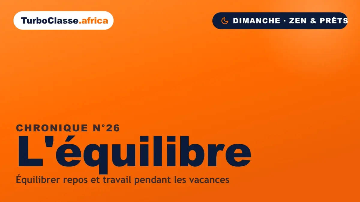 Chronique THOTH « L'équilibre » — un peu de révision chaque jour et beaucoup de repos, sur fond orange TurboClasse.
